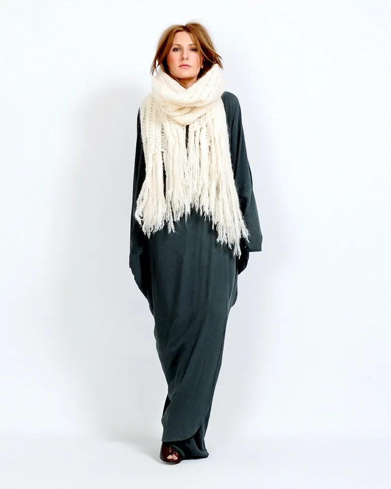 Shaggy Mohair Fringe Scarf