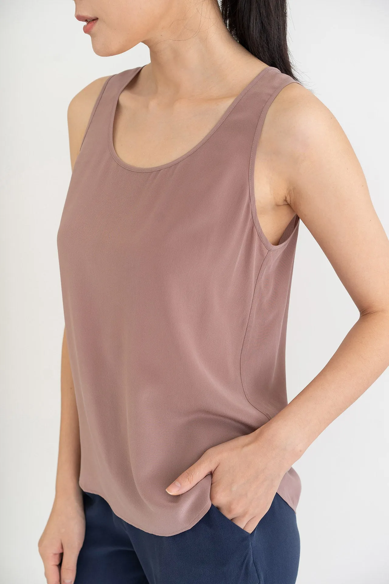 Silk Scoop Neck Tank