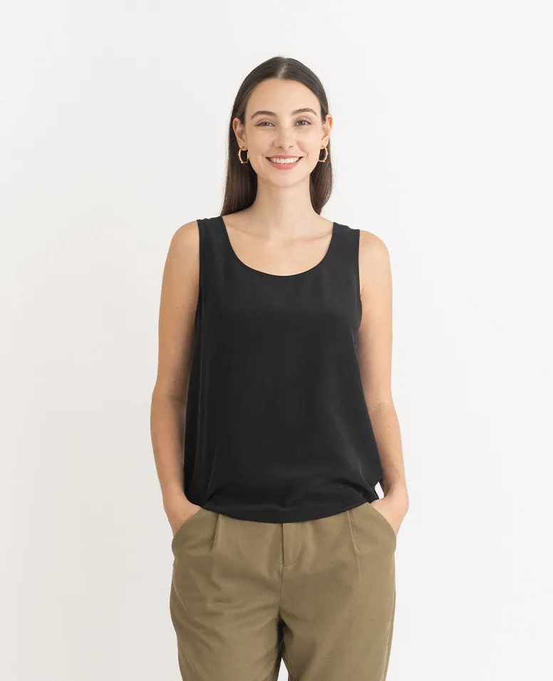 Silk Scoop Neck Tank