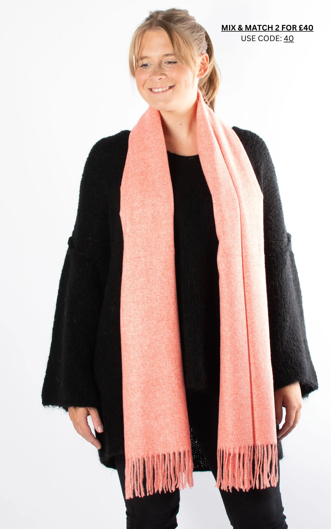 Soft Knit Scarf | Coral