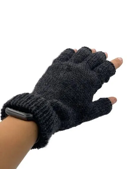 Solid Color Fingerless Alpaca Gloves