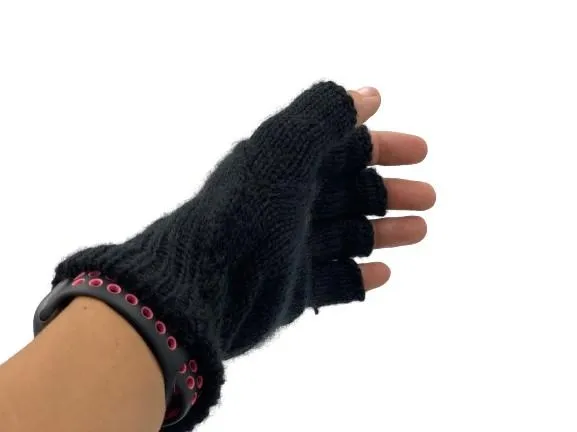 Solid Color Fingerless Alpaca Gloves