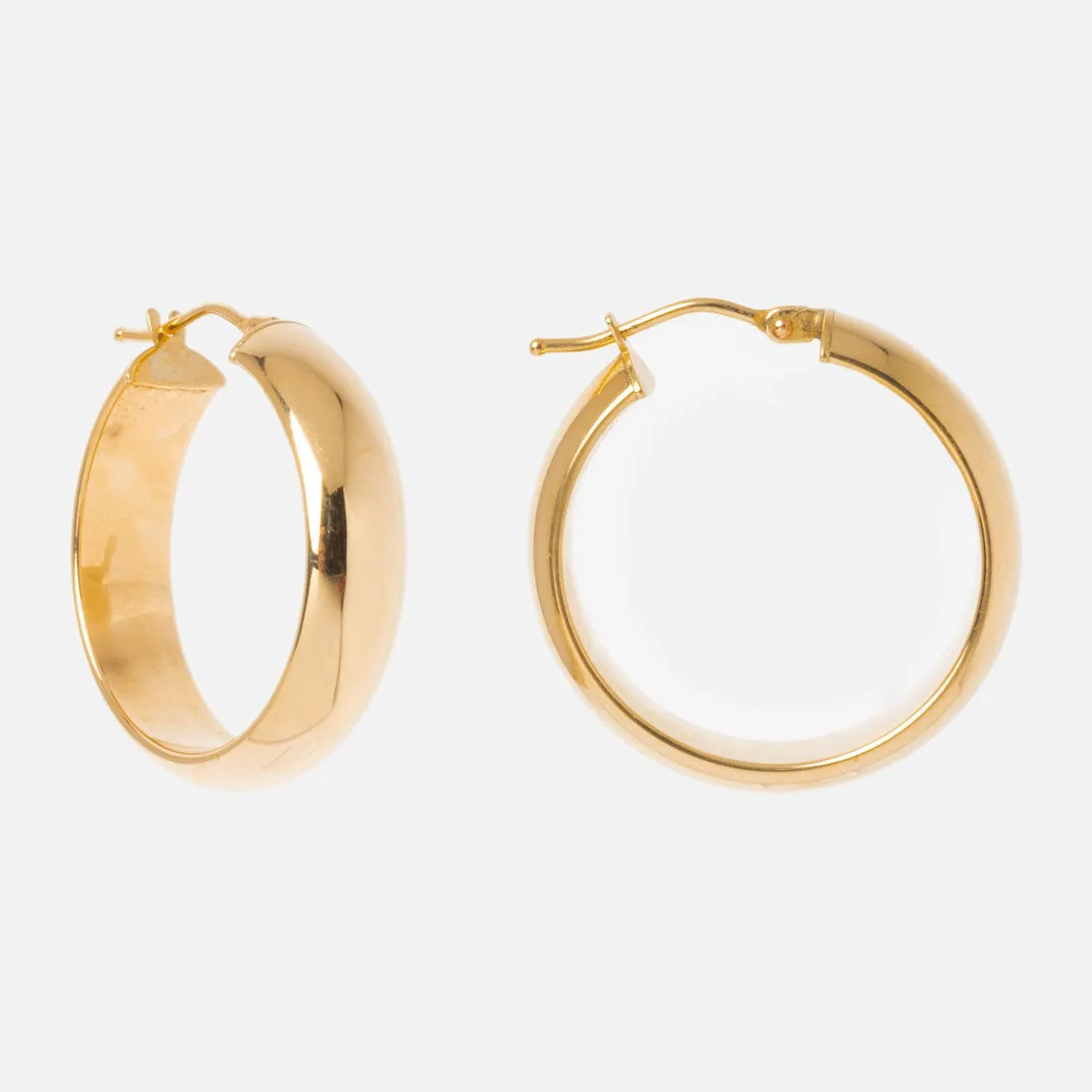 Solid Gold Medium Hollow Hoops