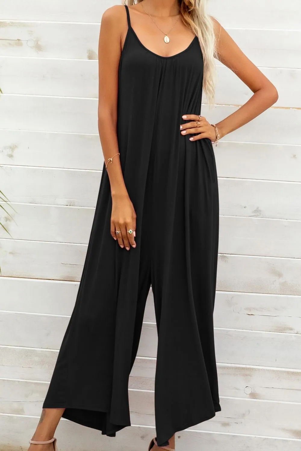 Spaghetti Strap Scoop Neck Jumpsuit