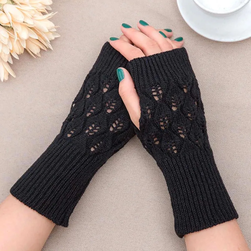 Stretchy Knitted Hand Warmer Fingerless Wrist Gloves