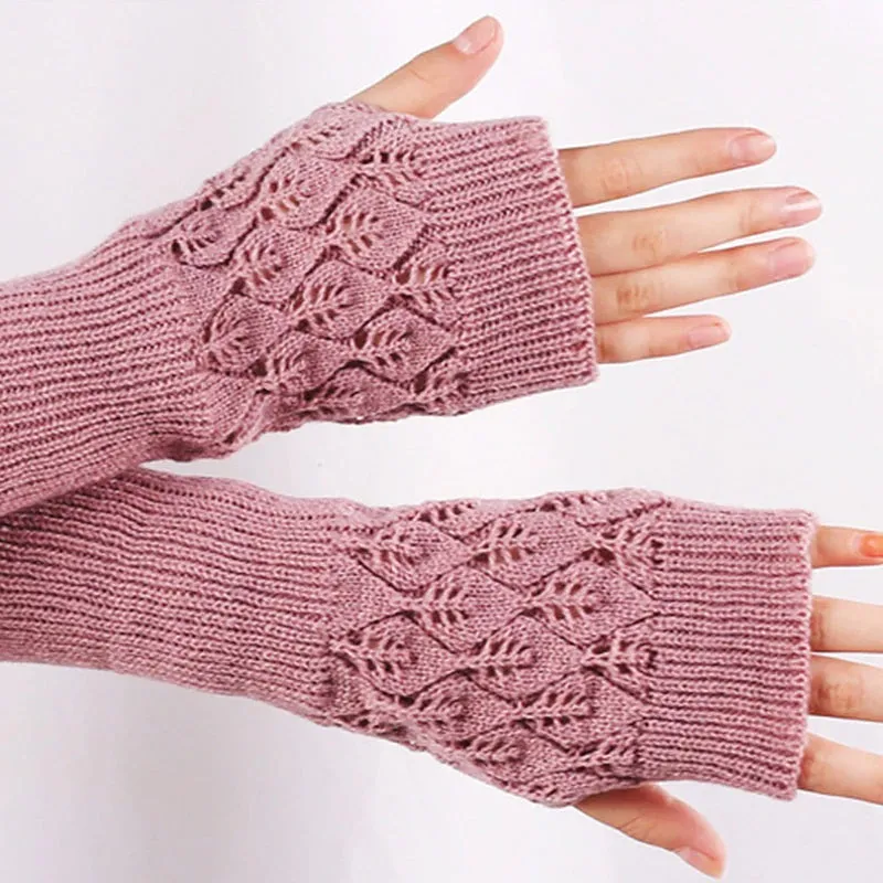 Stretchy Knitted Hand Warmer Fingerless Wrist Gloves