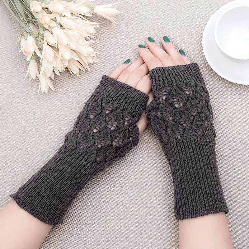 Stretchy Knitted Hand Warmer Fingerless Wrist Gloves