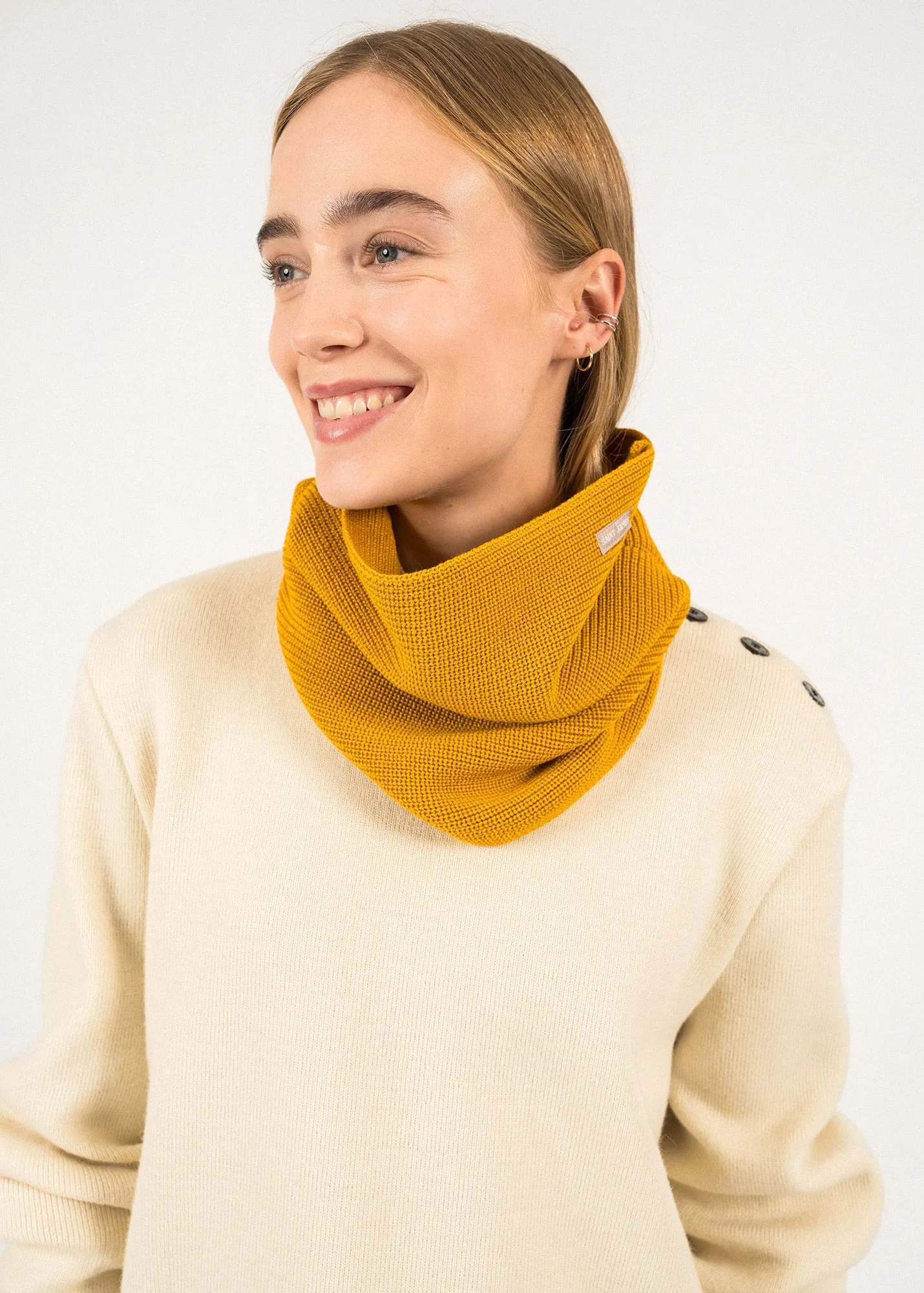 Tarnos snood - in wool, plain (AMBRE)