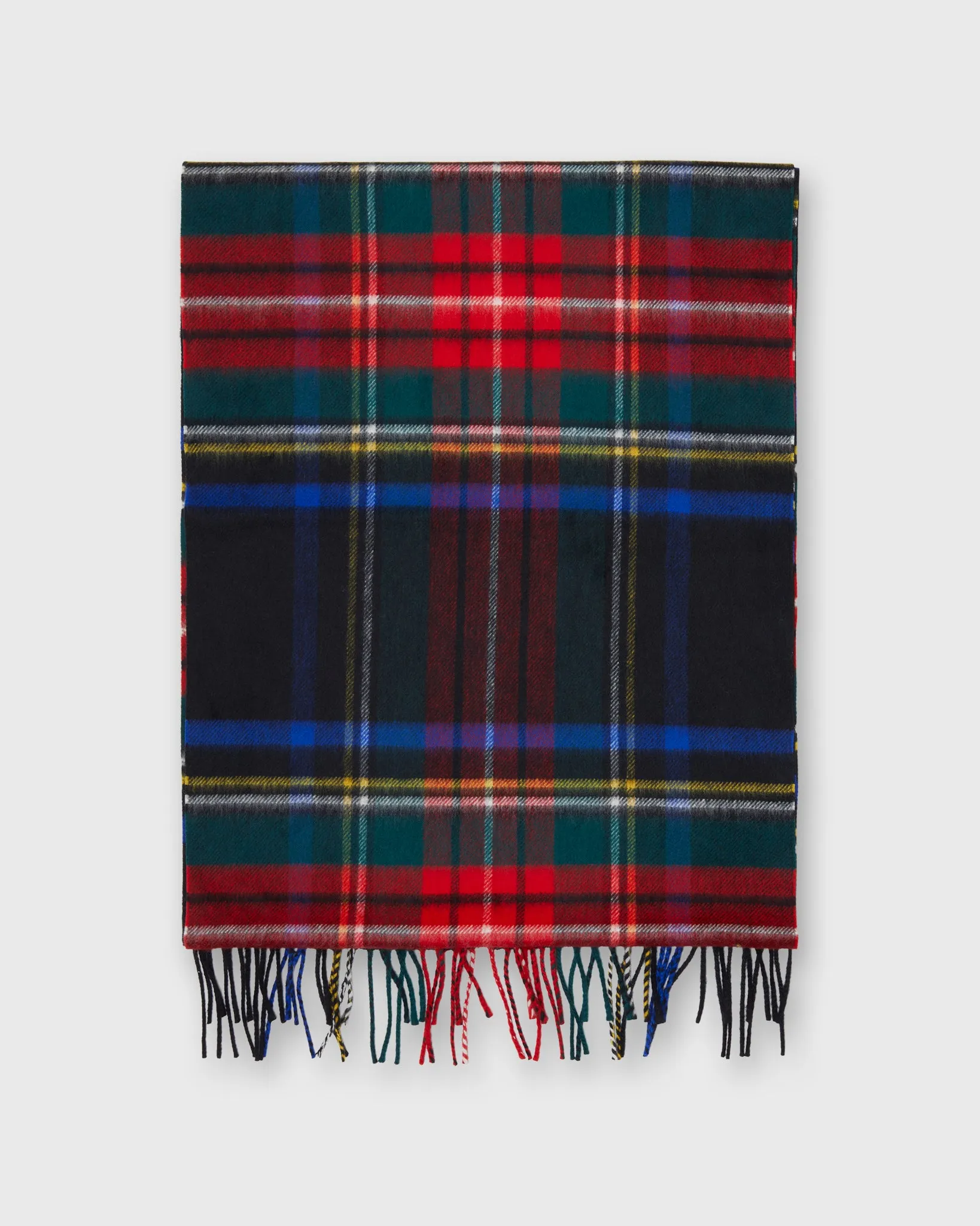 Tartan Merino Scarf in Black Stewart