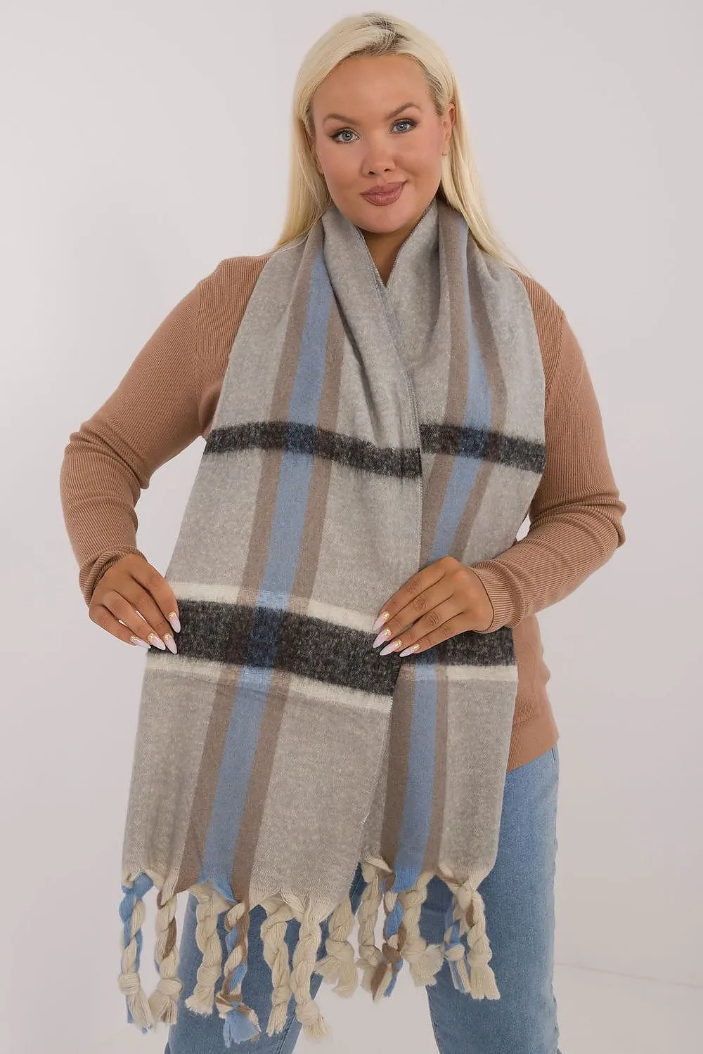 TEEK - Big Plaid Fringe Scarf