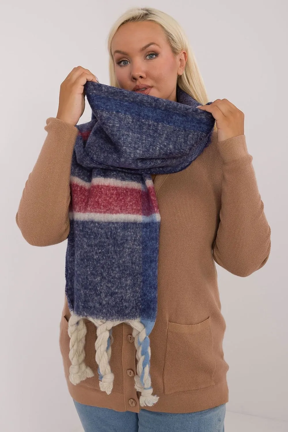 TEEK - Big Plaid Fringe Scarf