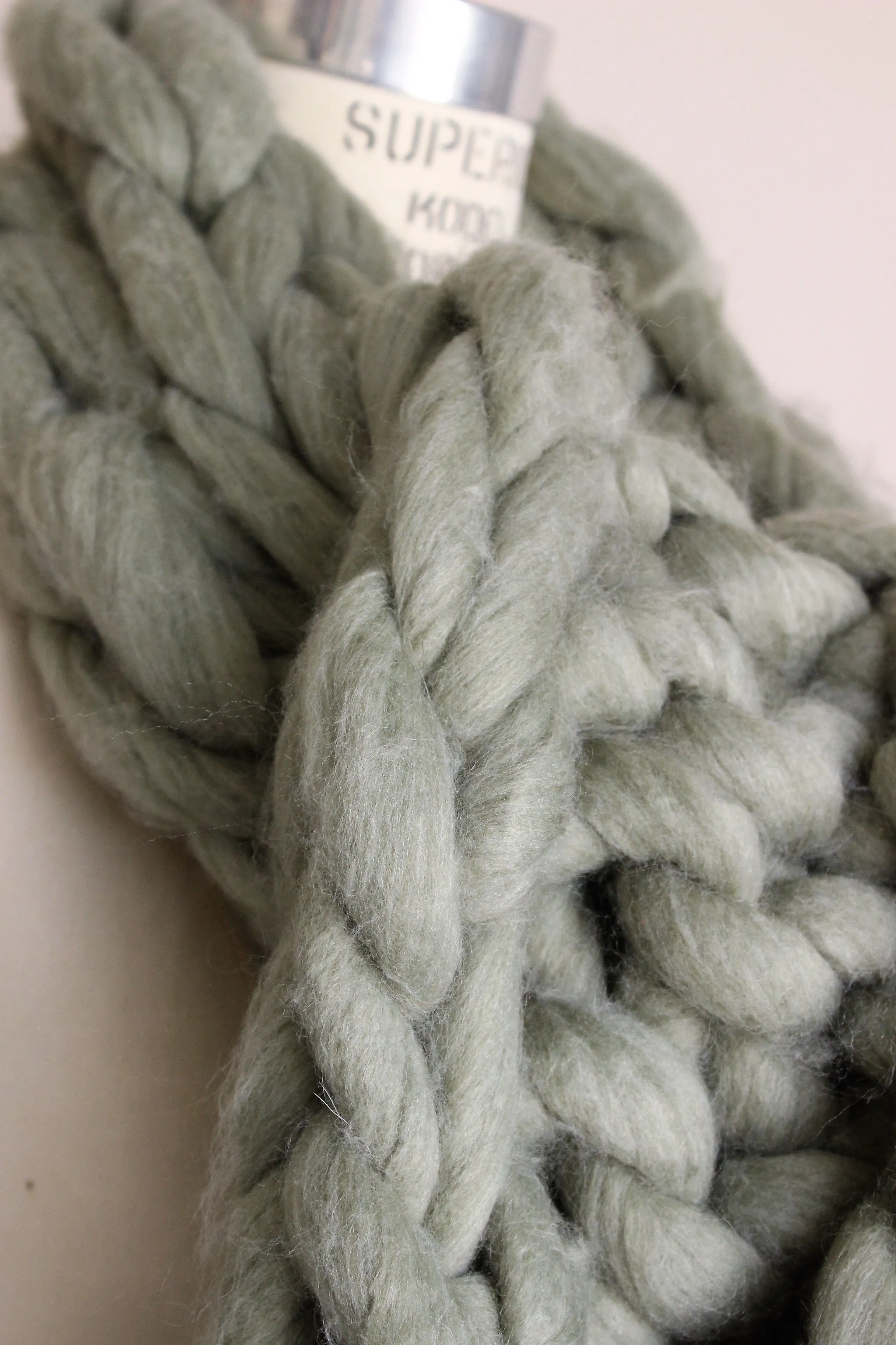 The Mist and Moss Scarf, Extra Big and Chunky Arm Knitted