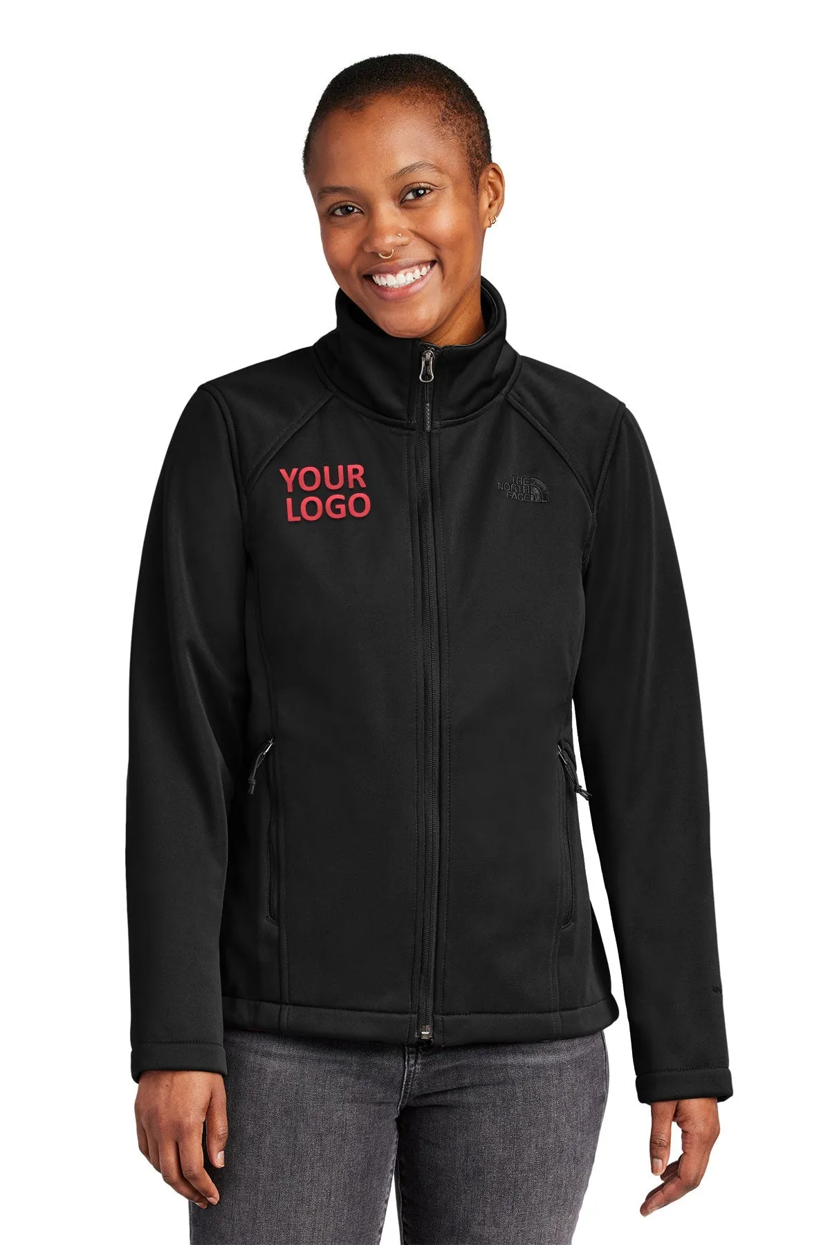 The North Face Ladies Ridgewall Soft Shell Custom Jackets, Black