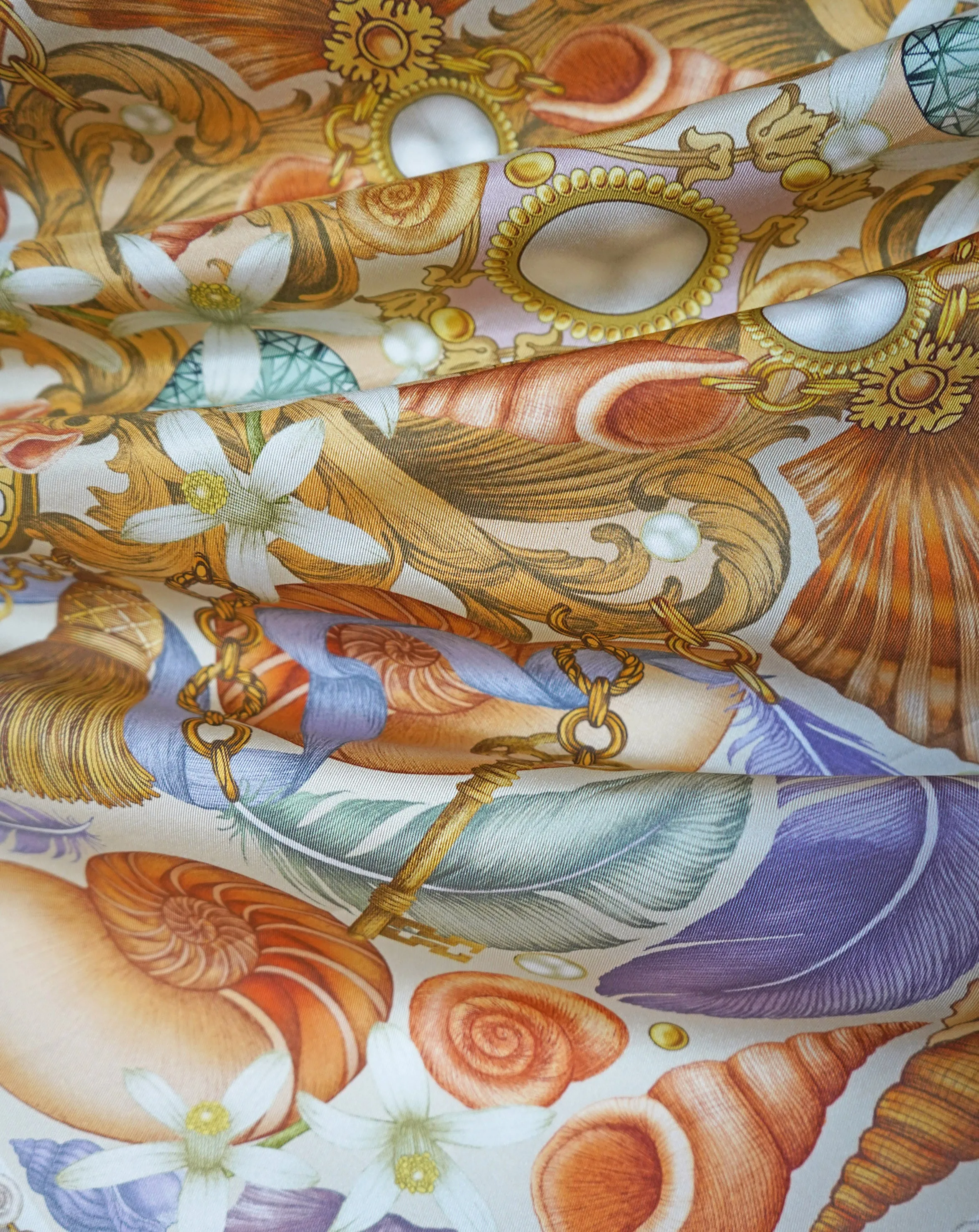 The Shell & Starfish Silk Scarf | 90x90cm [Preorder]