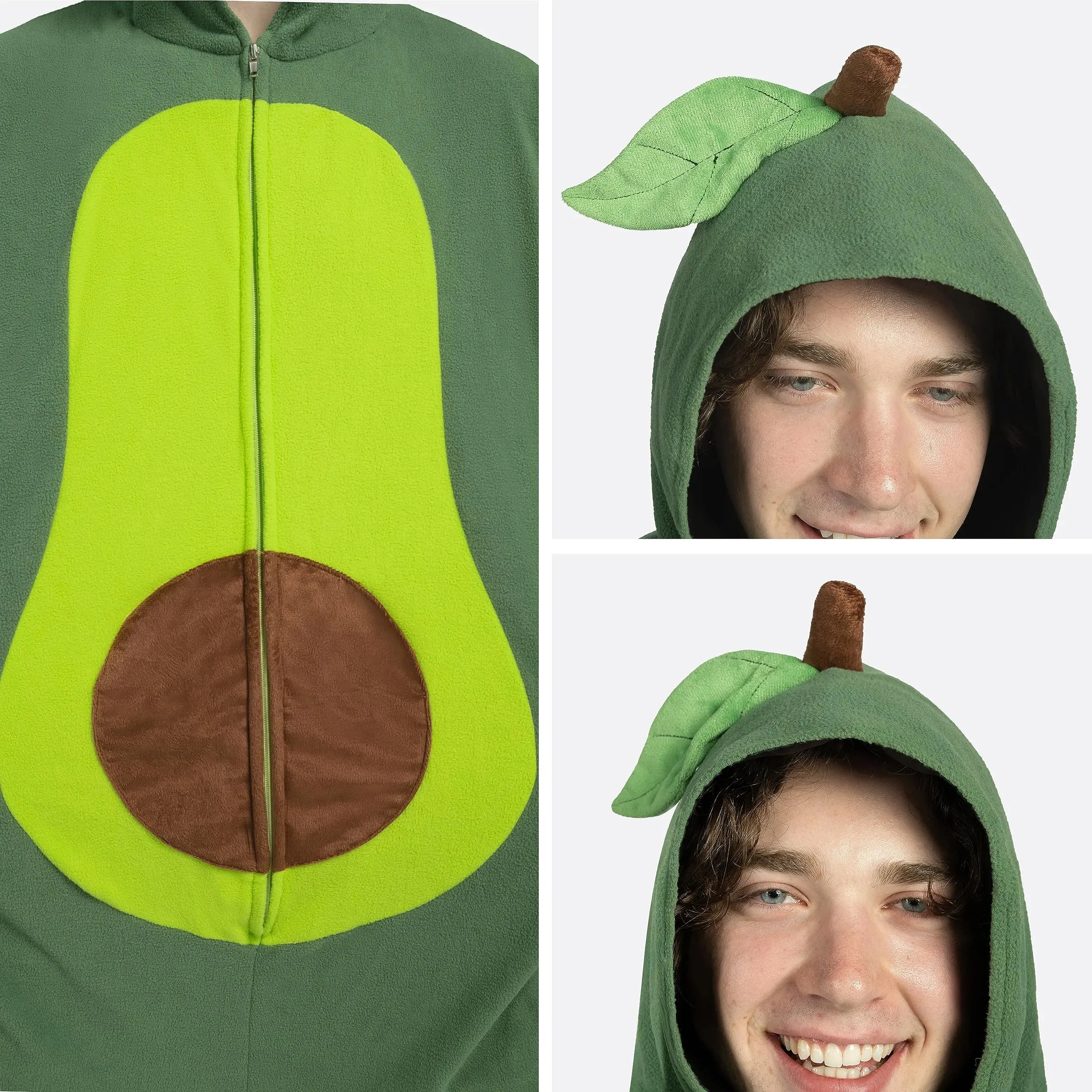 Unisex Adult Pineapple Avocado Pajama Plush Jumpsuit