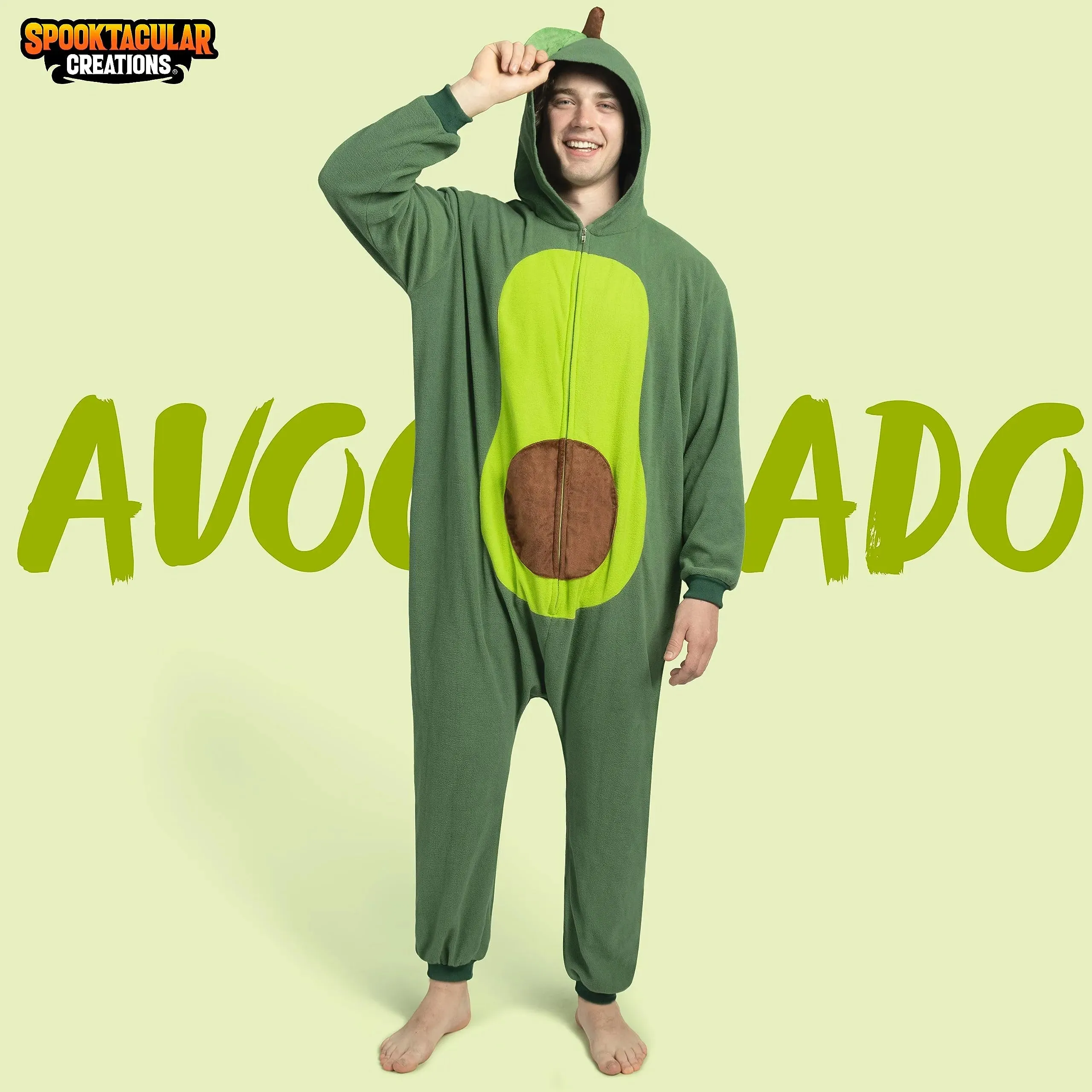 Unisex Adult Pineapple Avocado Pajama Plush Jumpsuit