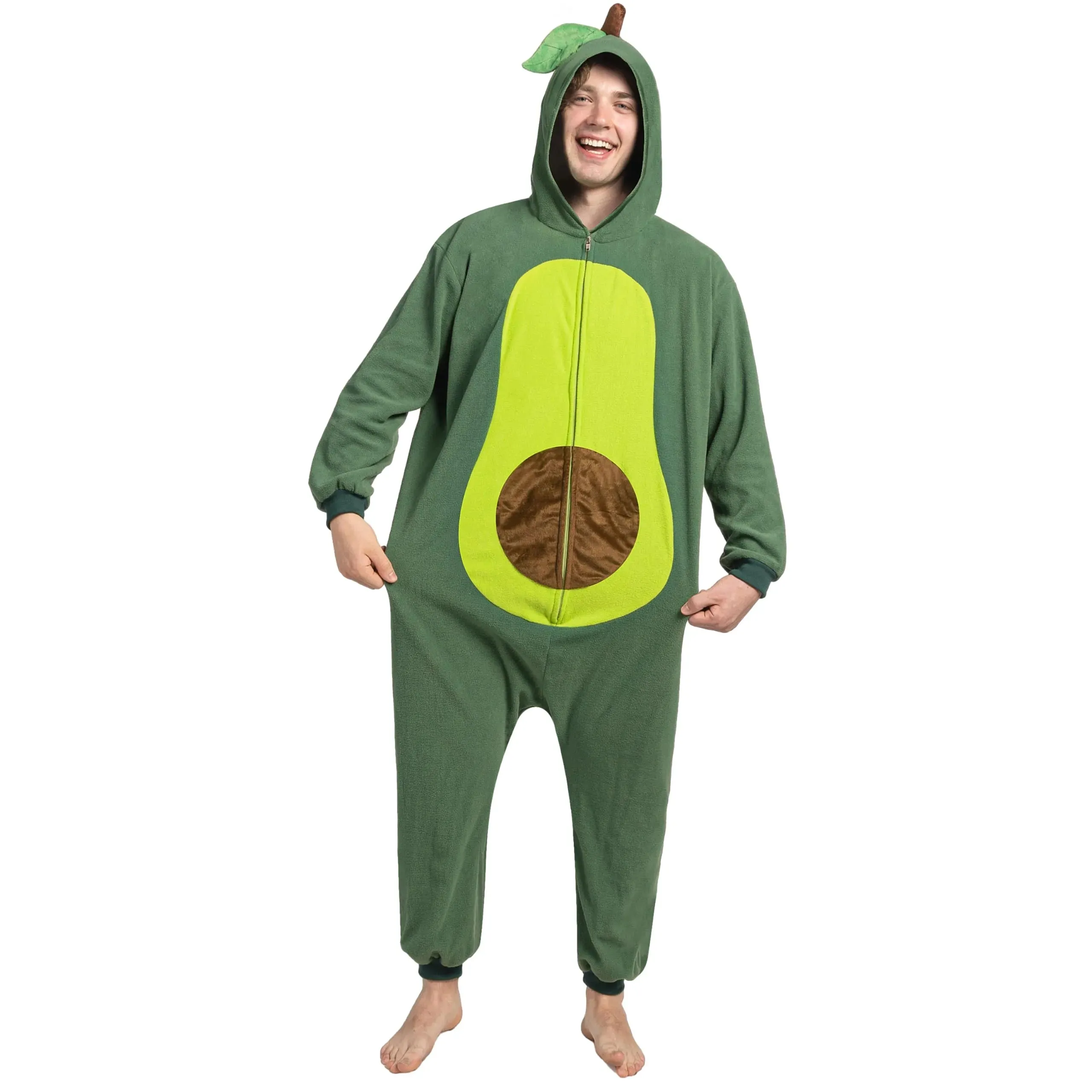 Unisex Adult Pineapple Avocado Pajama Plush Jumpsuit