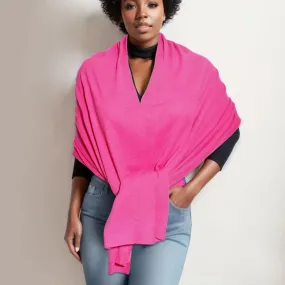 Upgrade your wardrobe with our Chic Pink Scarf Poncho Wrap