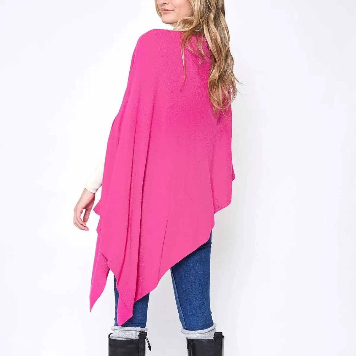 Upgrade your wardrobe with our Chic Pink Scarf Poncho Wrap