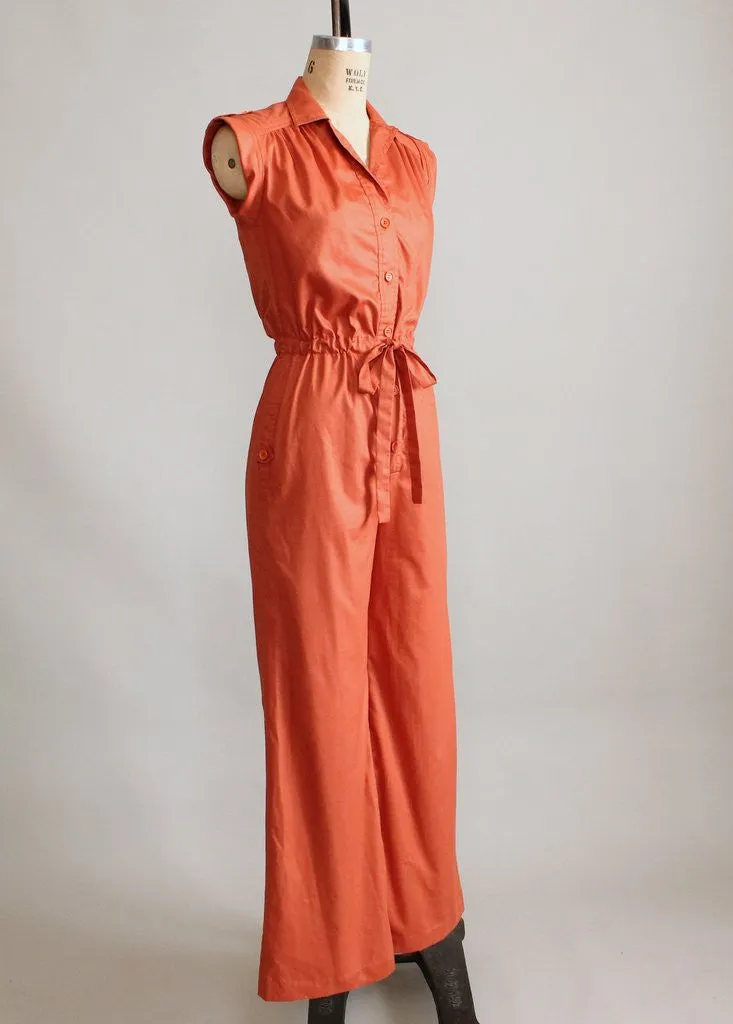 Vintage 1970s I. Magnin Rust Jumpsuit