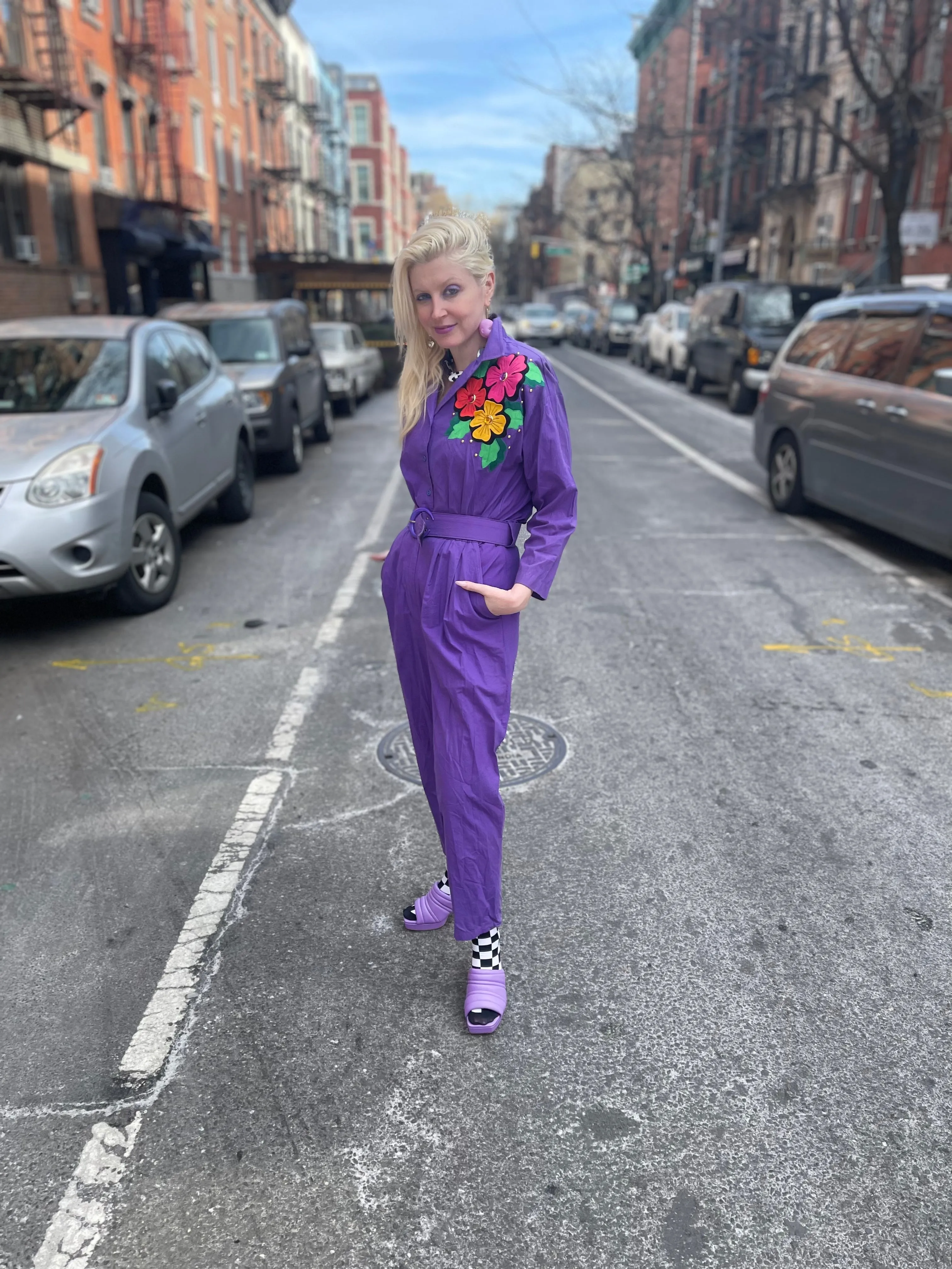 Vintage 80s Purple Jumpsuit