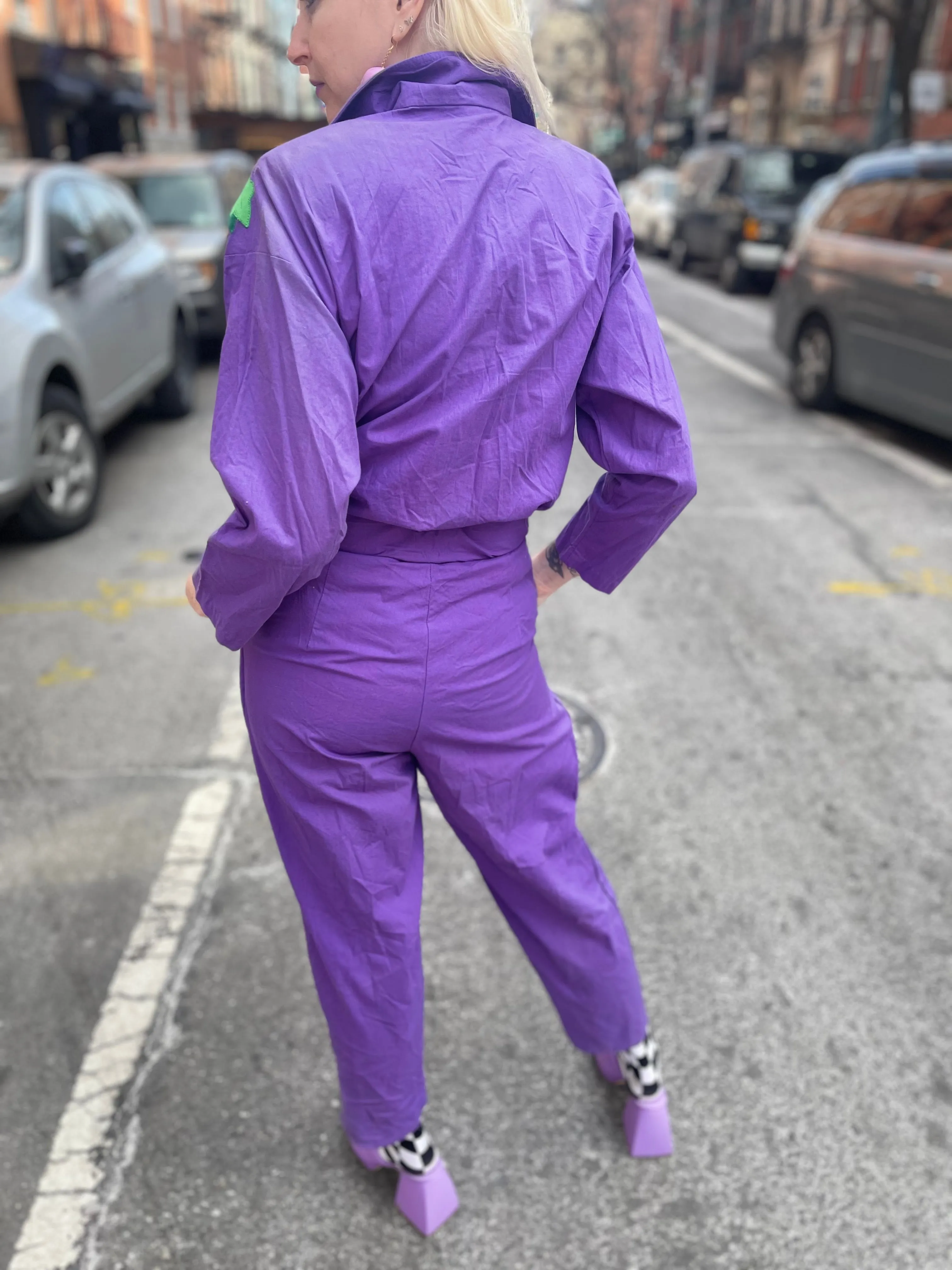 Vintage 80s Purple Jumpsuit