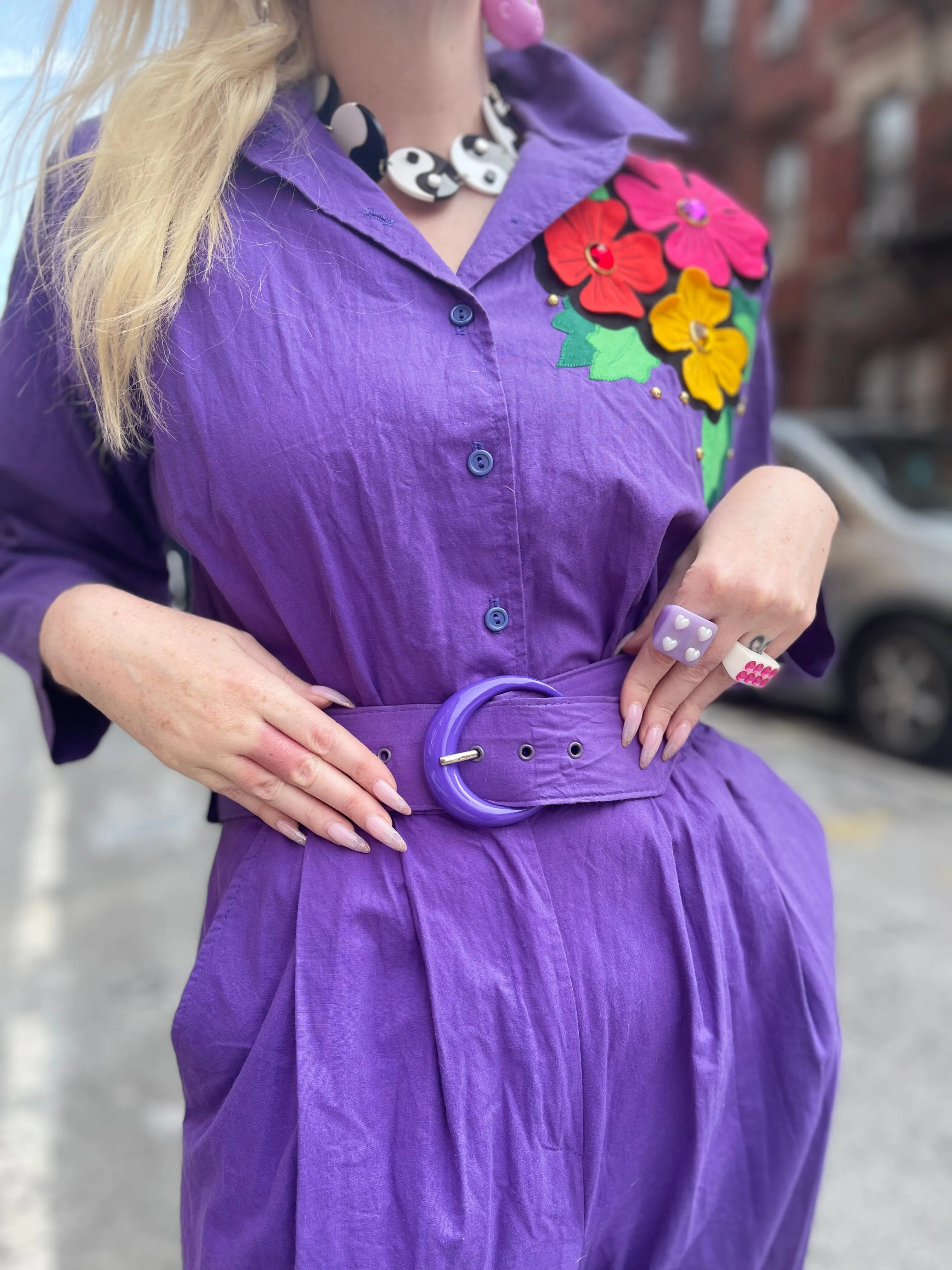 Vintage 80s Purple Jumpsuit