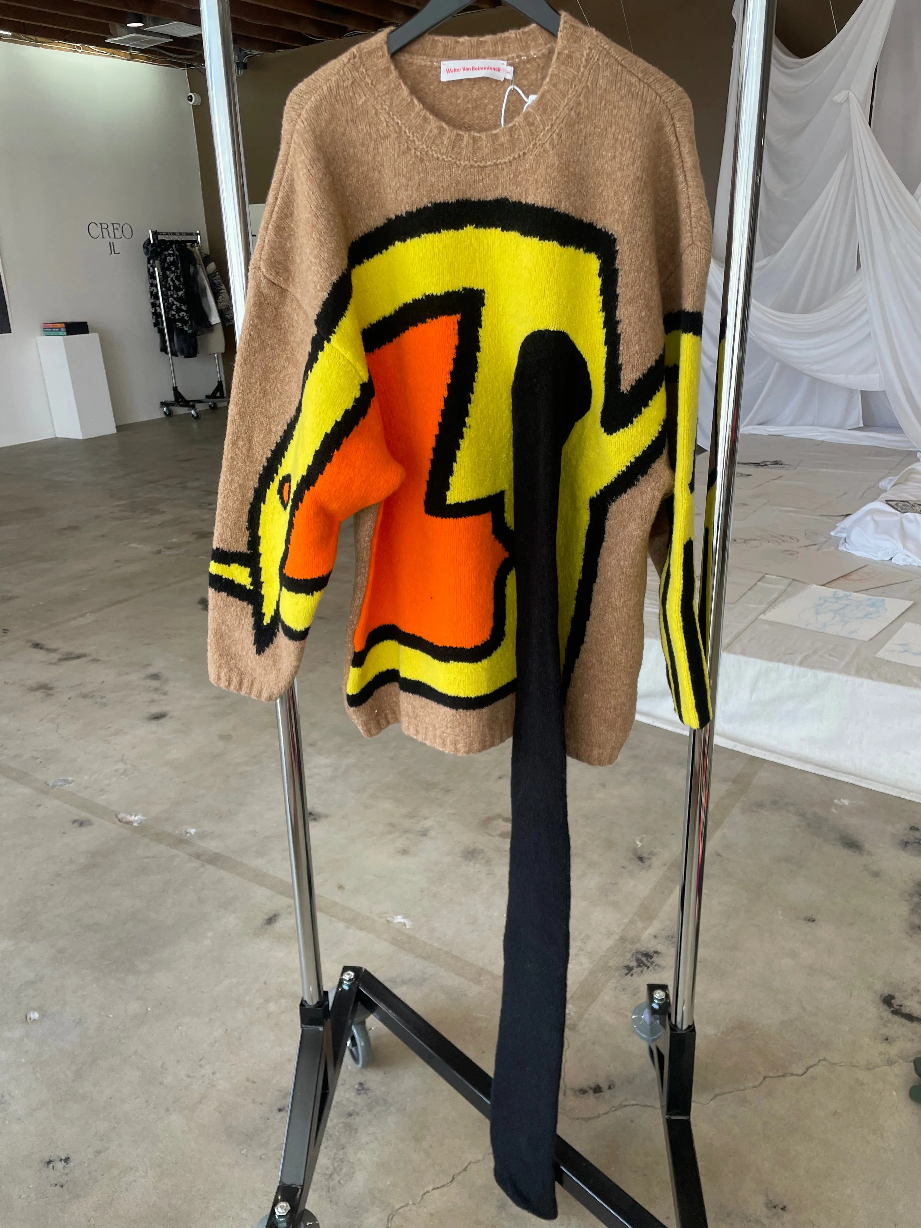 Walter Van Beirendonck Moon Eye Camel Knit FW 24-25