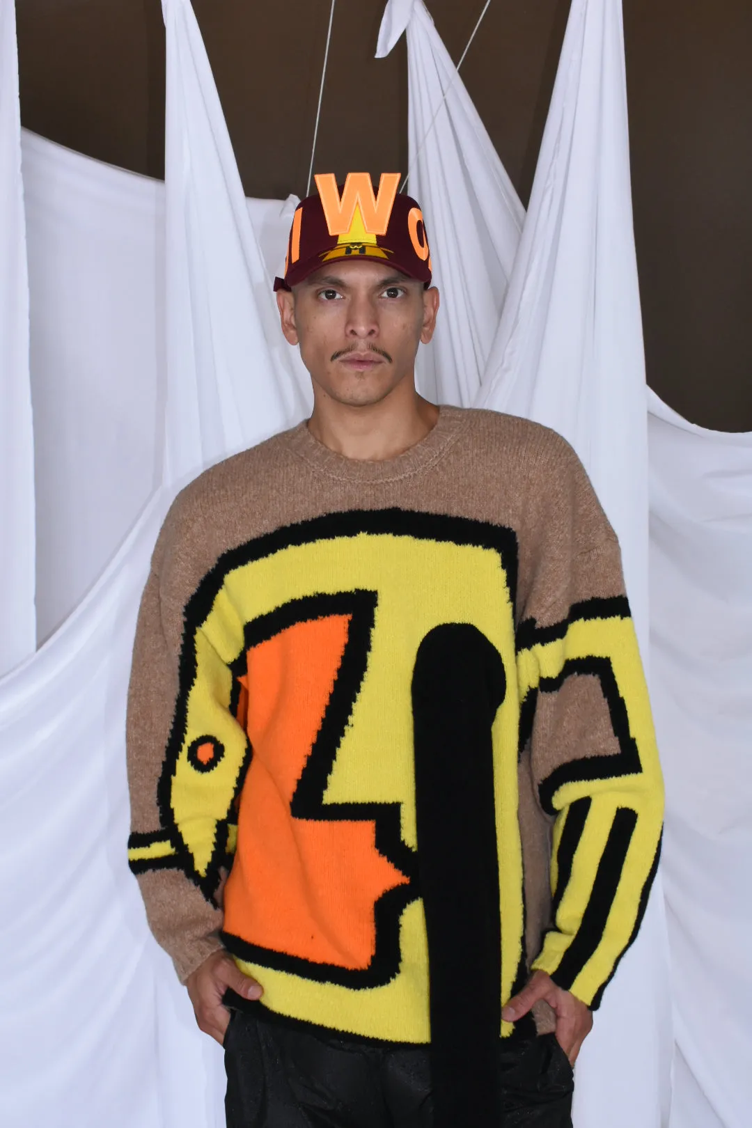 Walter Van Beirendonck Moon Eye Camel Knit FW 24-25