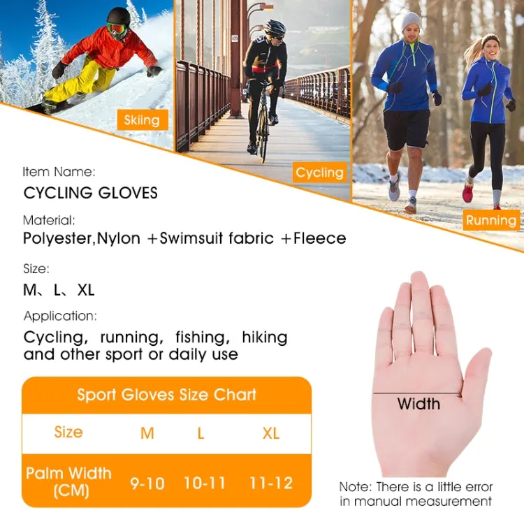 WEST BIKING YP0211220 Winter Warm Fleece Ski Gloves Silicone Non-Slip Riding Gloves, Size: L(Black)