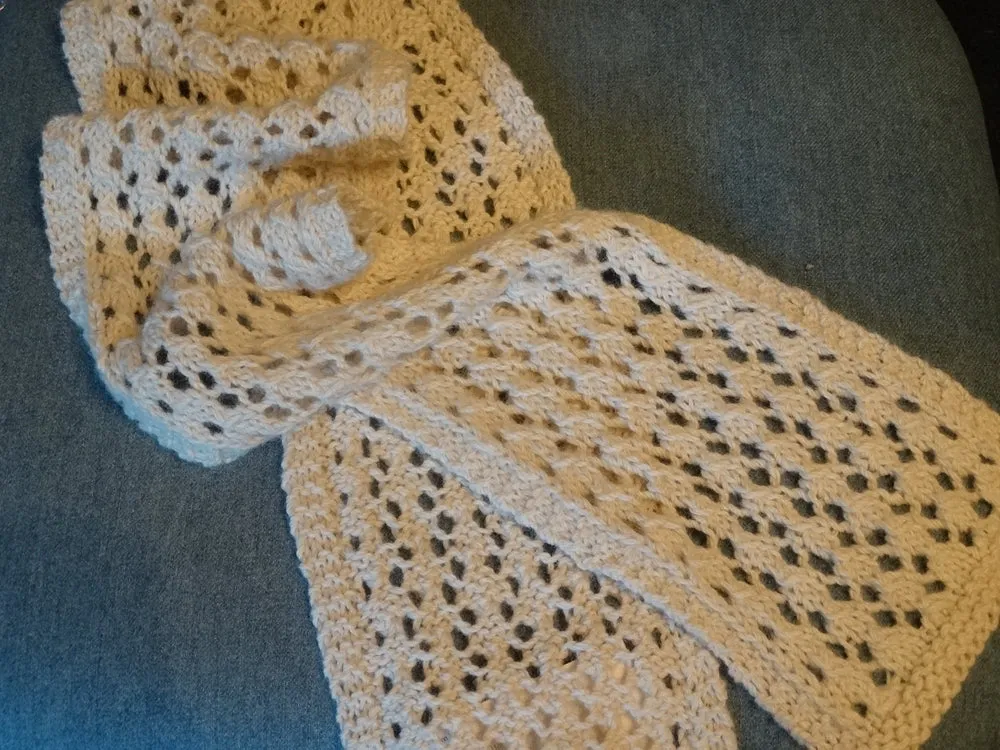 White Handknit Scarf