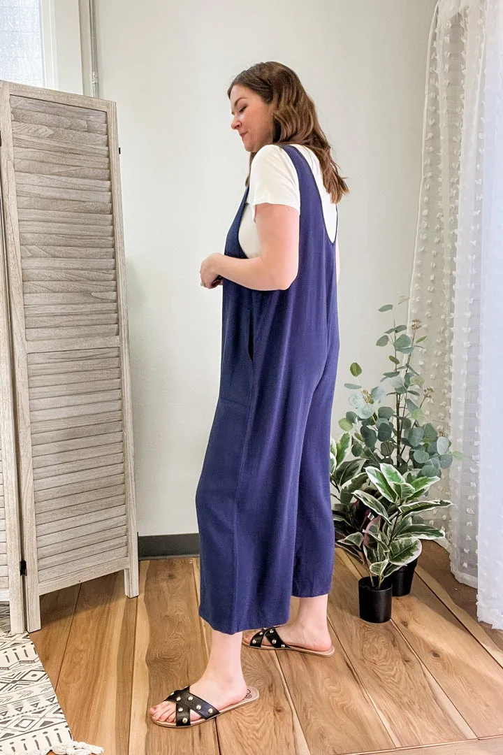 Wide Leg Linen Jumpsuit