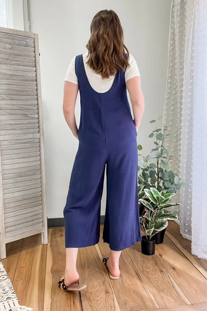 Wide Leg Linen Jumpsuit