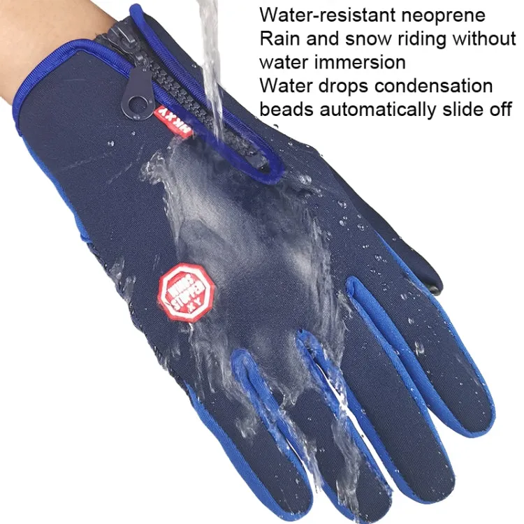 Winter Outdoor Riding Sports Waterproof Touch Screen Glove, Size: XXL(H041 Red)