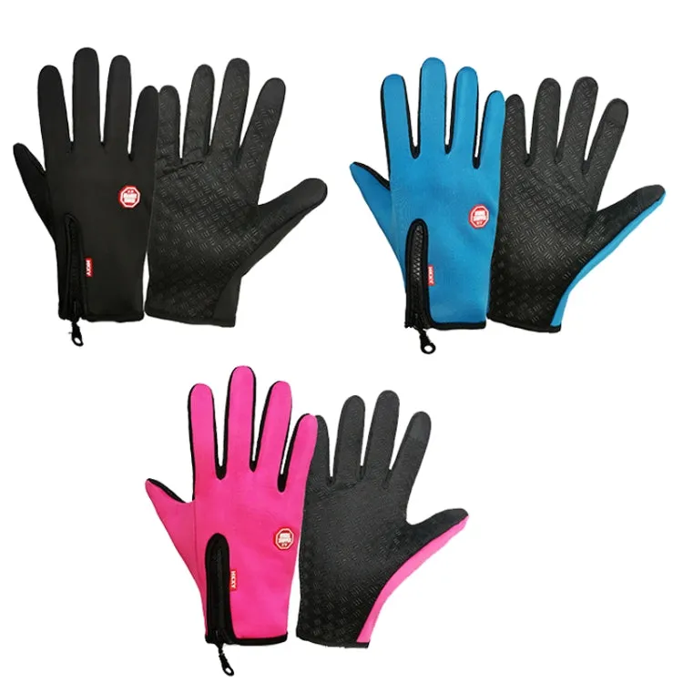 Winter Outdoor Riding Sports Waterproof Touch Screen Glove, Size: XXL(H041 Red)