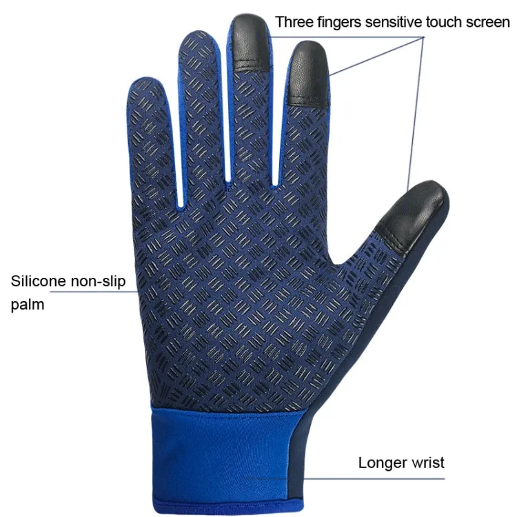 Winter Outdoor Riding Sports Waterproof Touch Screen Glove, Size: XXL(H041 Red)