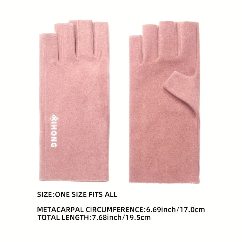 Winter Warm Half Finger Touch Screen Fleece Gloves for Women