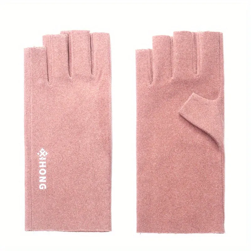 Winter Warm Half Finger Touch Screen Fleece Gloves for Women