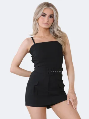 Women Cargo Pocket Bandeau Playsuit