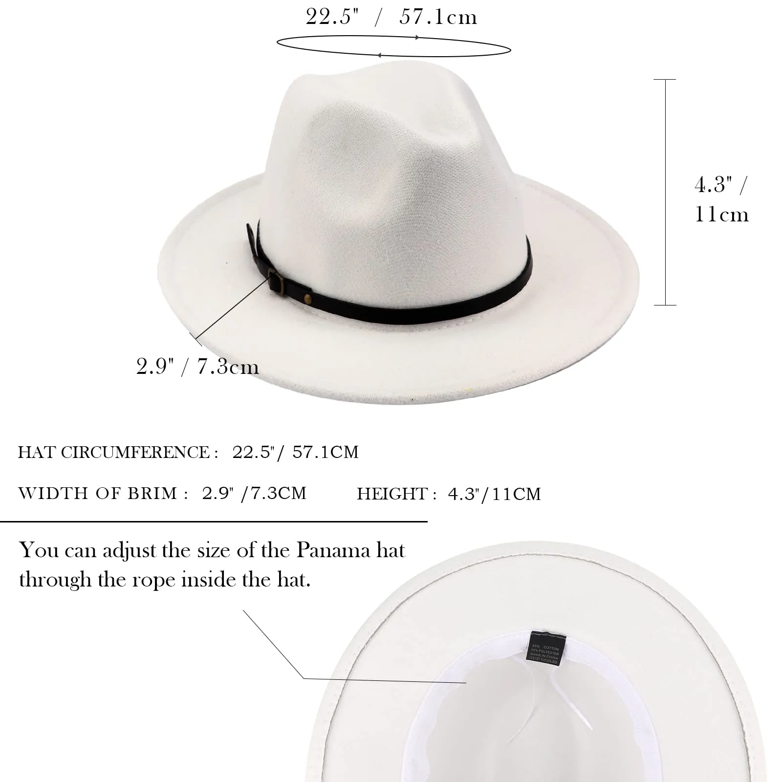 Women Classic with Belt Buckle Panama Hat.