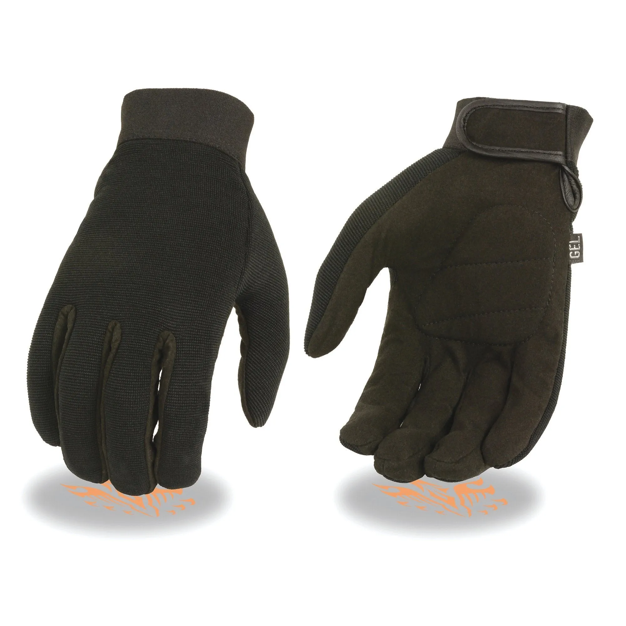 Xelement XG44612 Men's Black Textile Mechanics Gloves with Amara