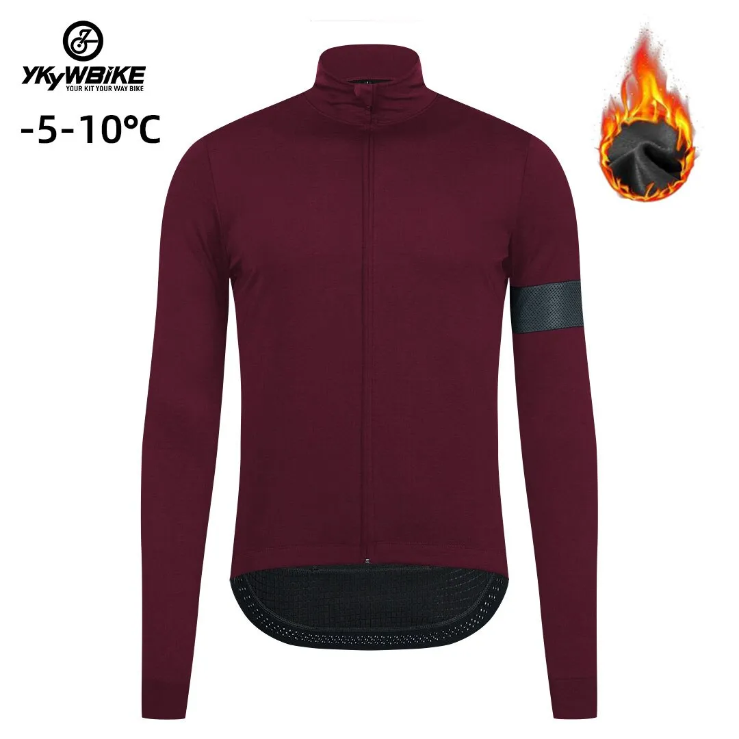 YKYW Men's Cycling Jacket Winter Icy Weather -5-10℃ Outdoor Warm Fleece Coat Thermal Weatherproof Windbreaker 5 Colors