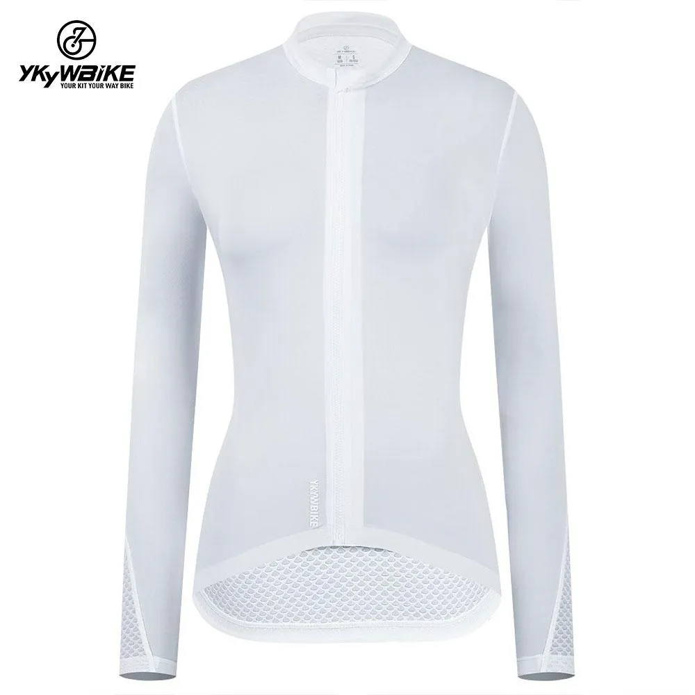 YKYW Women's PRO Team Aero Cycling Jerseys Summer Long Sleeve Low Neckline Quick Drying Breathable 3 Colors