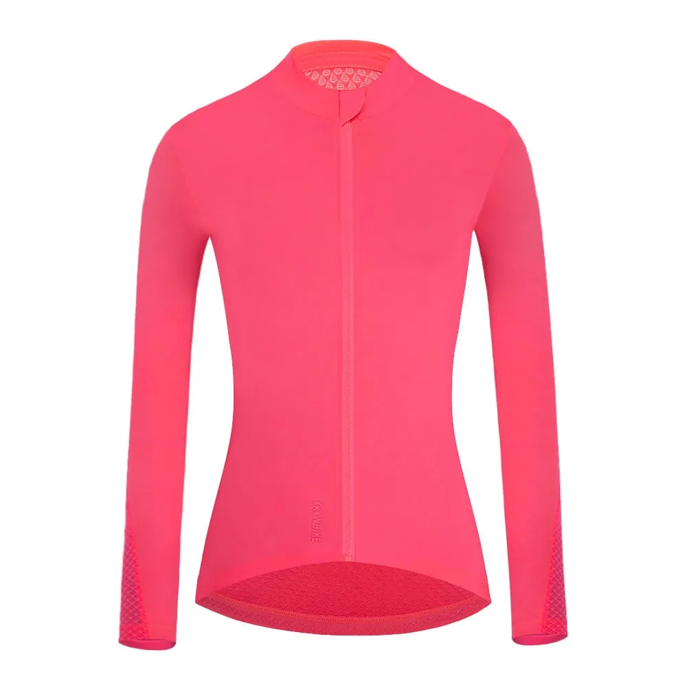 YKYW Women's PRO Team Aero Cycling Jerseys Summer Long Sleeve Low Neckline Quick Drying Breathable 3 Colors